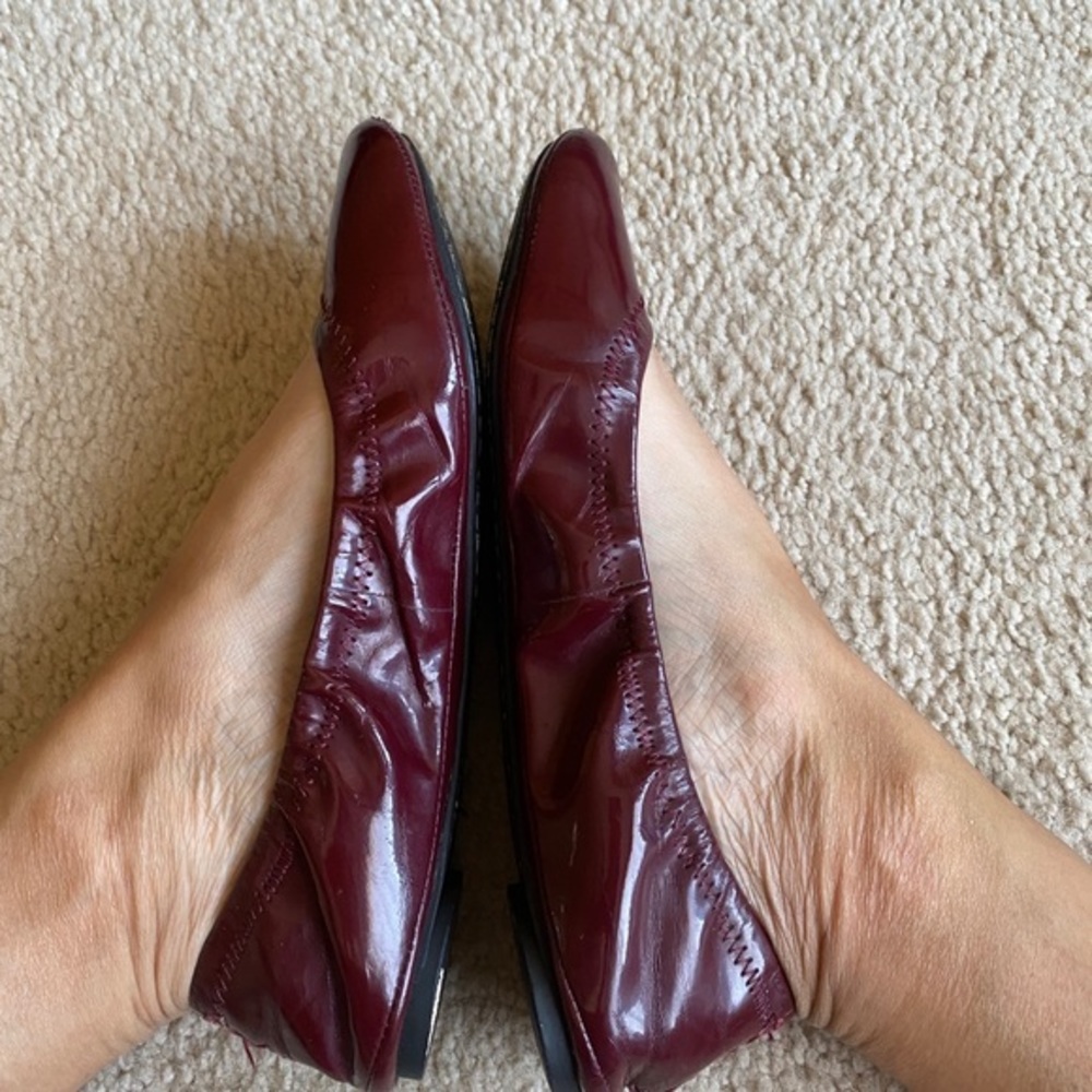BCBGeneration wine colored patent ballet flats